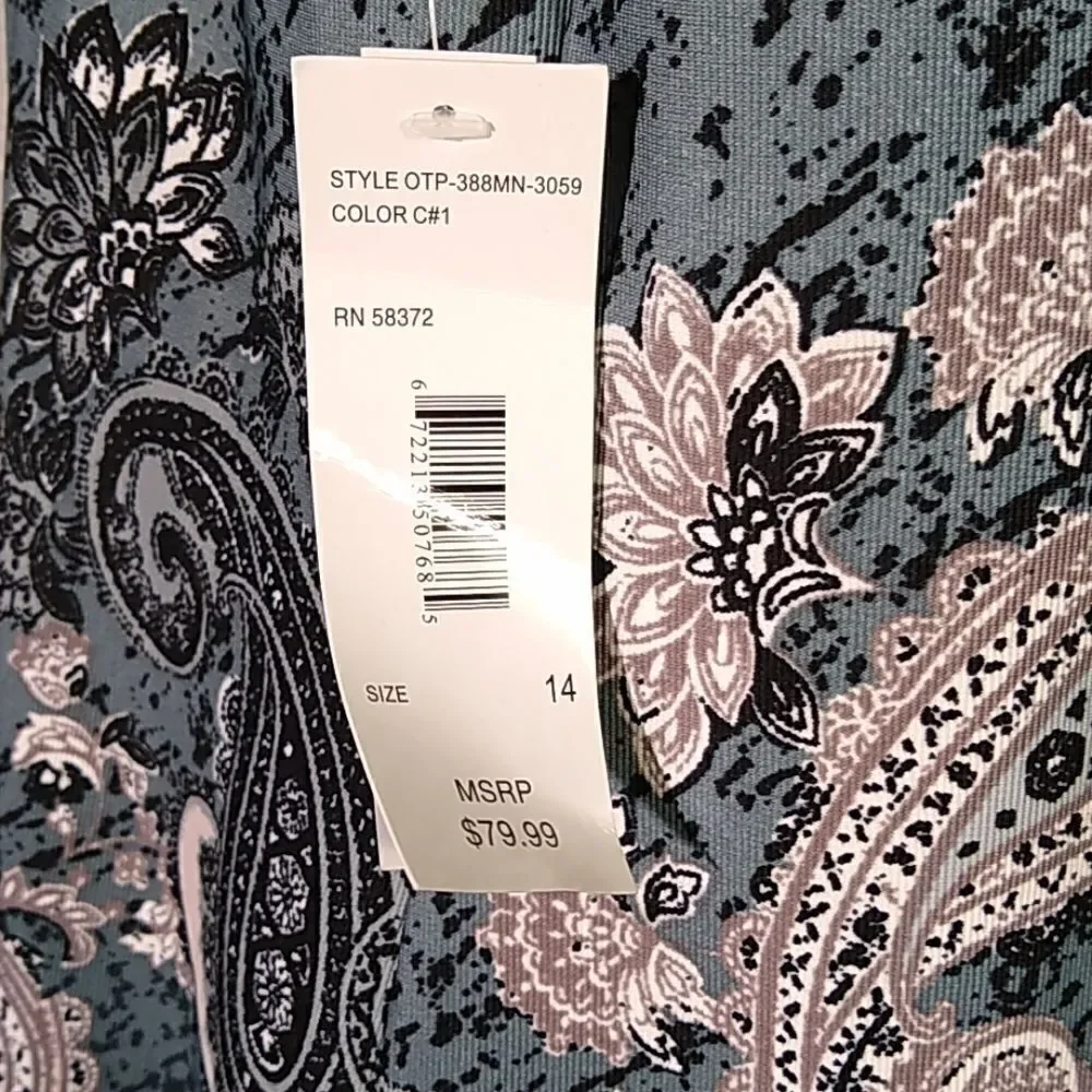 Peach Velvet Floral and Paisley Print Dress‎ 14